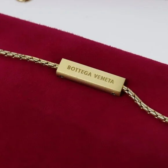 Authentic BOTTEGA VENETA Shoulder Bag Suede Pink Gold